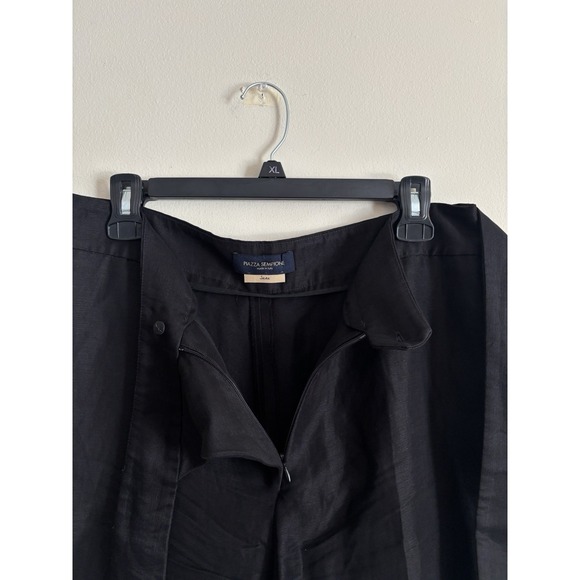 Piazza Sempione Sara Shorts Womens Size 44 Large Linen Flax Blend Black - Picture 3 of 8